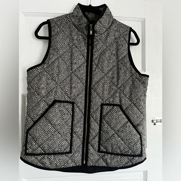 J. Crew Jackets & Blazers - J. Crew Black and White Chevron Vest